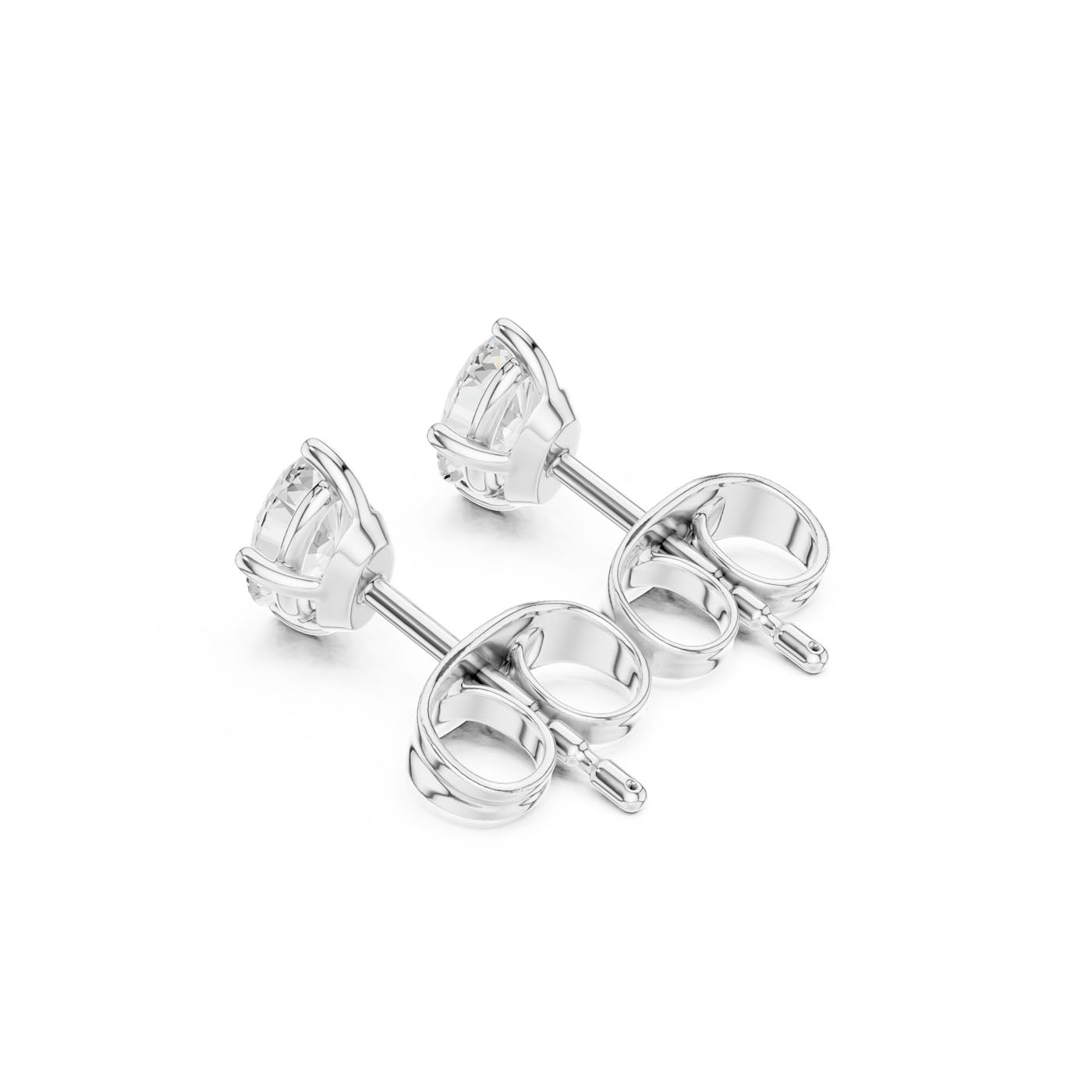 0.50 CT. Classic Oval Diamond Solitaire Stud Earrings with Four-Prong Setting (GER-0346) 11