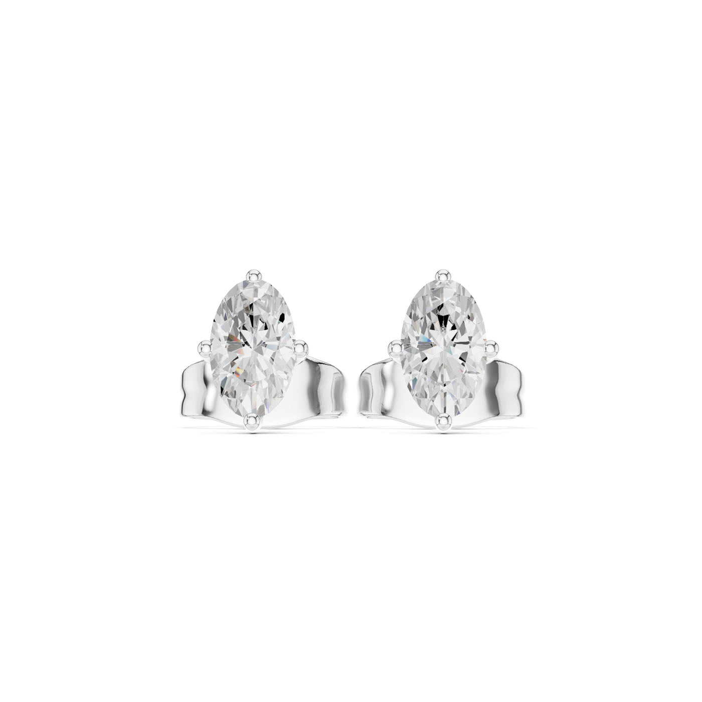 0.50 CT. Classic Oval Diamond Solitaire Stud Earrings with Four-Prong Setting (GER-0346)