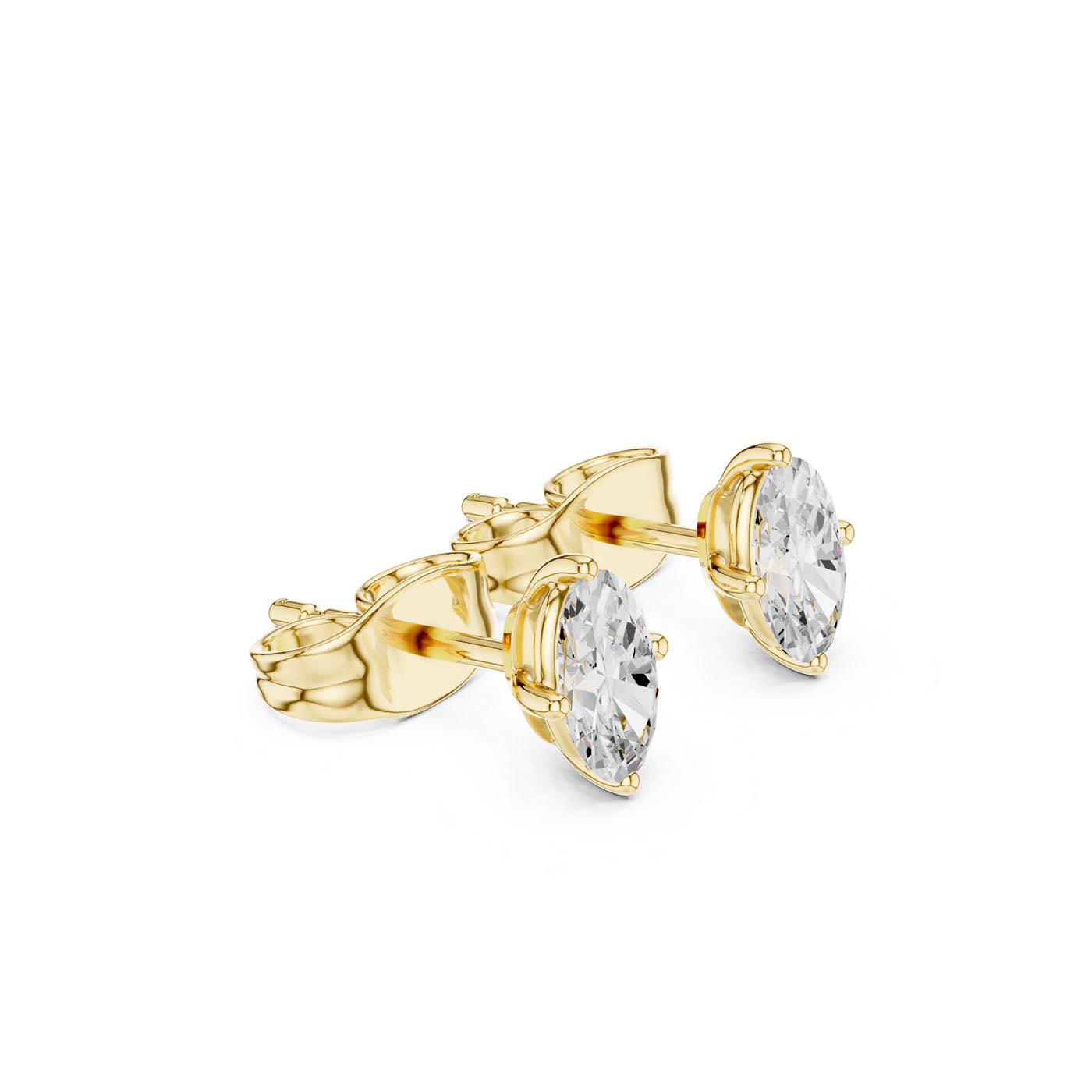 0.50 CT. Classic Oval Diamond Solitaire Stud Earrings with Four-Prong Setting (GER-0346)