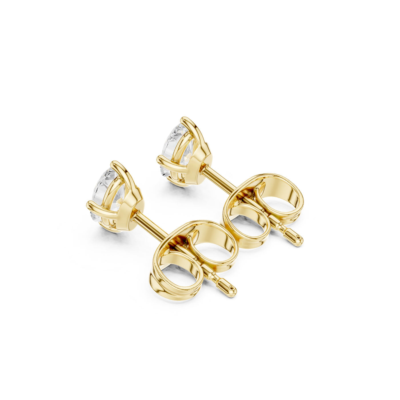 0.50 CT. Classic Oval Diamond Solitaire Stud Earrings with Four-Prong Setting (GER-0346) 4