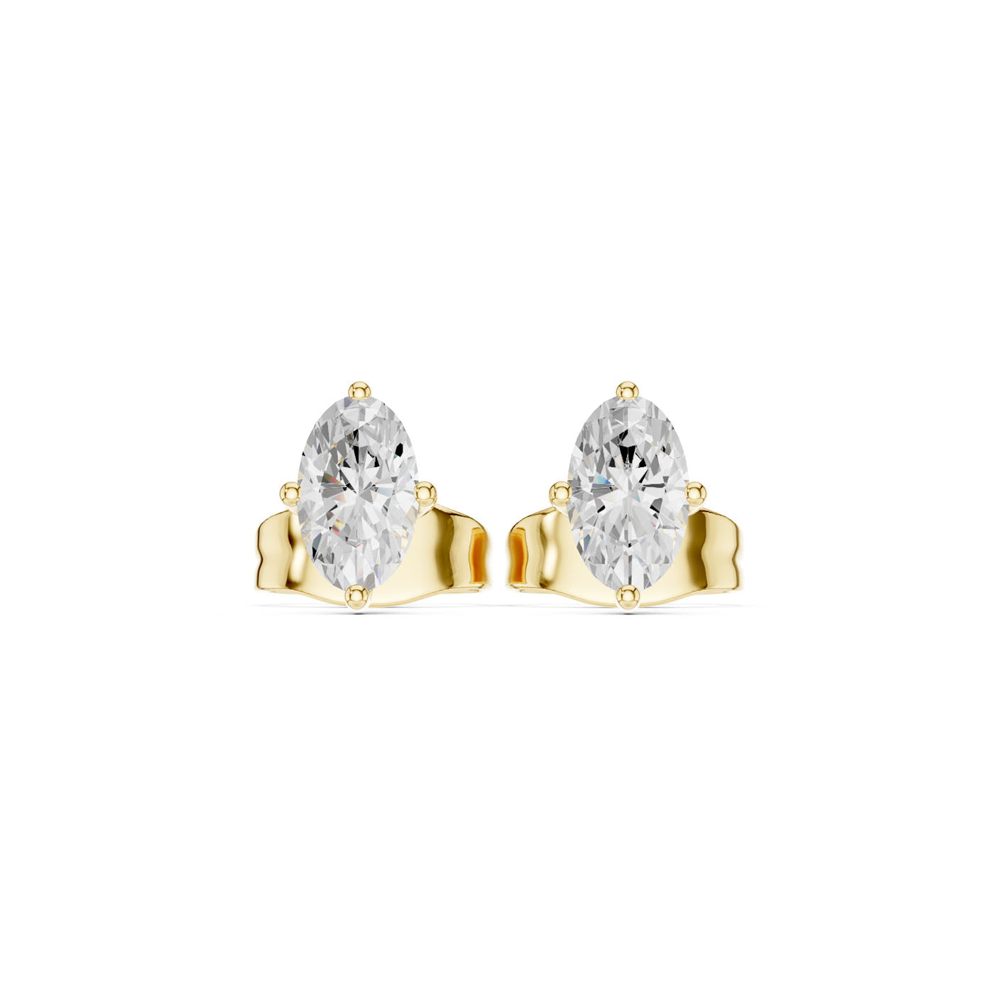 0.50 CT. Classic Oval Diamond Solitaire Stud Earrings with Four-Prong Setting (GER-0346) 5