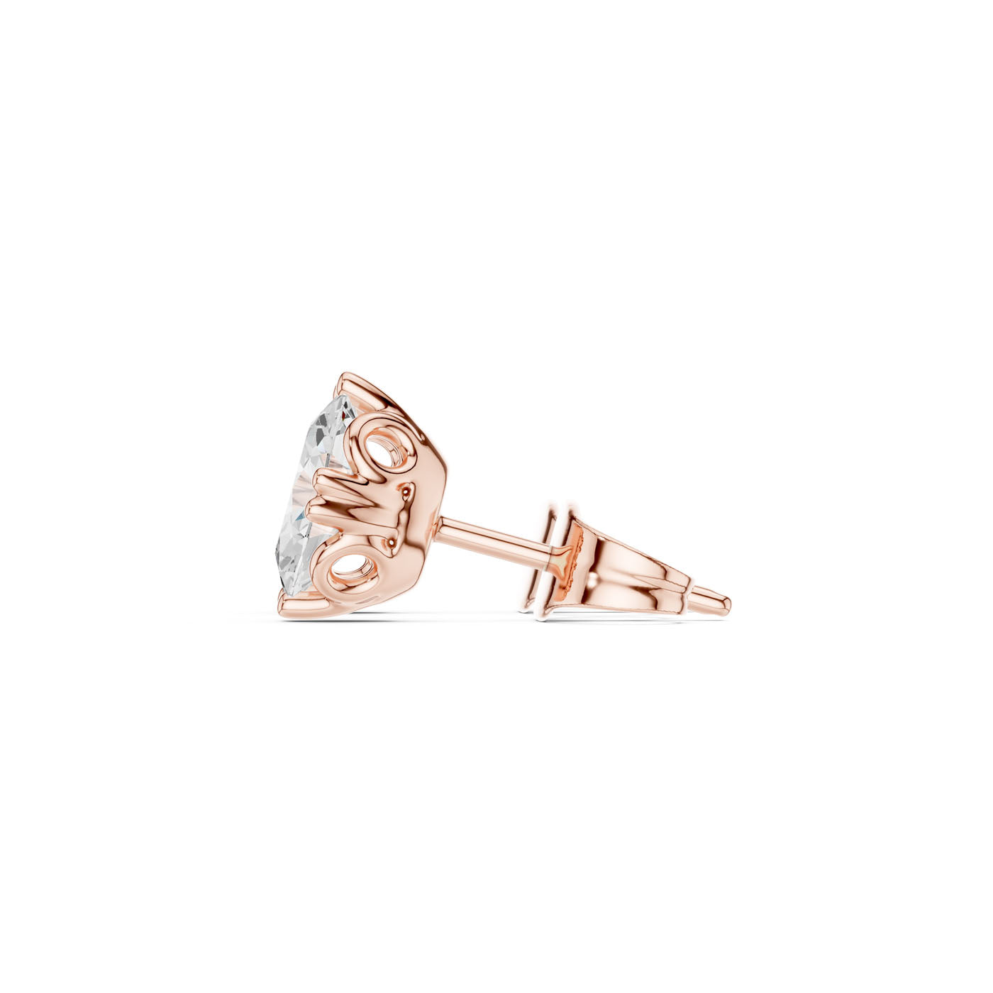 .50-1.00 Ct. Ornate Oval Diamond Solitaire Stud Earrings with Decorative Gallery Setting (GER-0350-51) 9