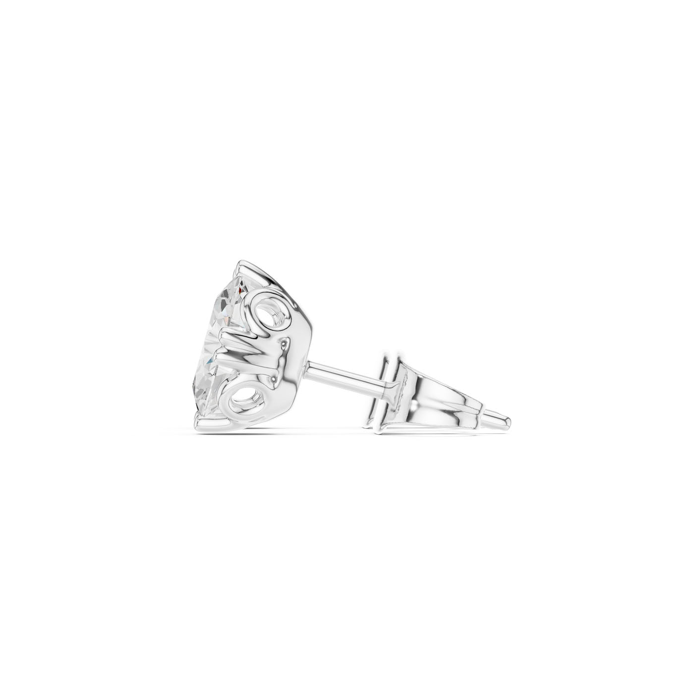 .50-1.00 Ct. Ornate Oval Diamond Solitaire Stud Earrings with Decorative Gallery Setting (GER-0350-51) 12