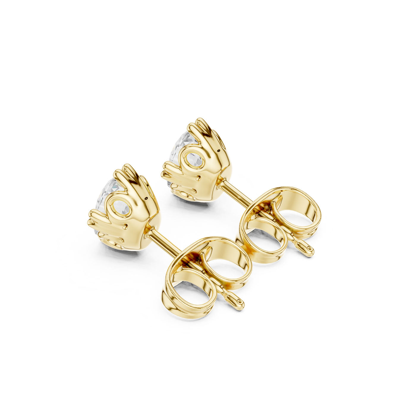 .50-1.00 Ct. Ornate Oval Diamond Solitaire Stud Earrings with Decorative Gallery Setting (GER-0350-51) 5