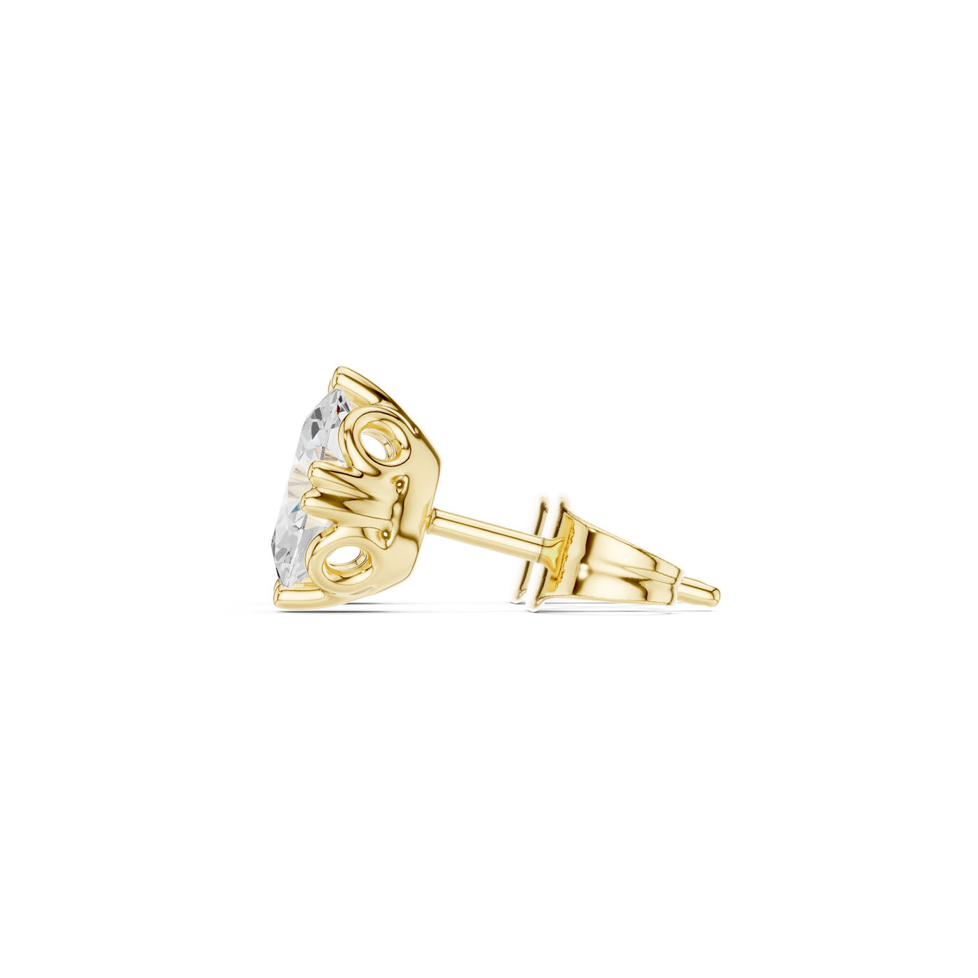 .50-1.00 Ct. Ornate Oval Diamond Solitaire Stud Earrings with Decorative Gallery Setting (GER-0350-51) 3