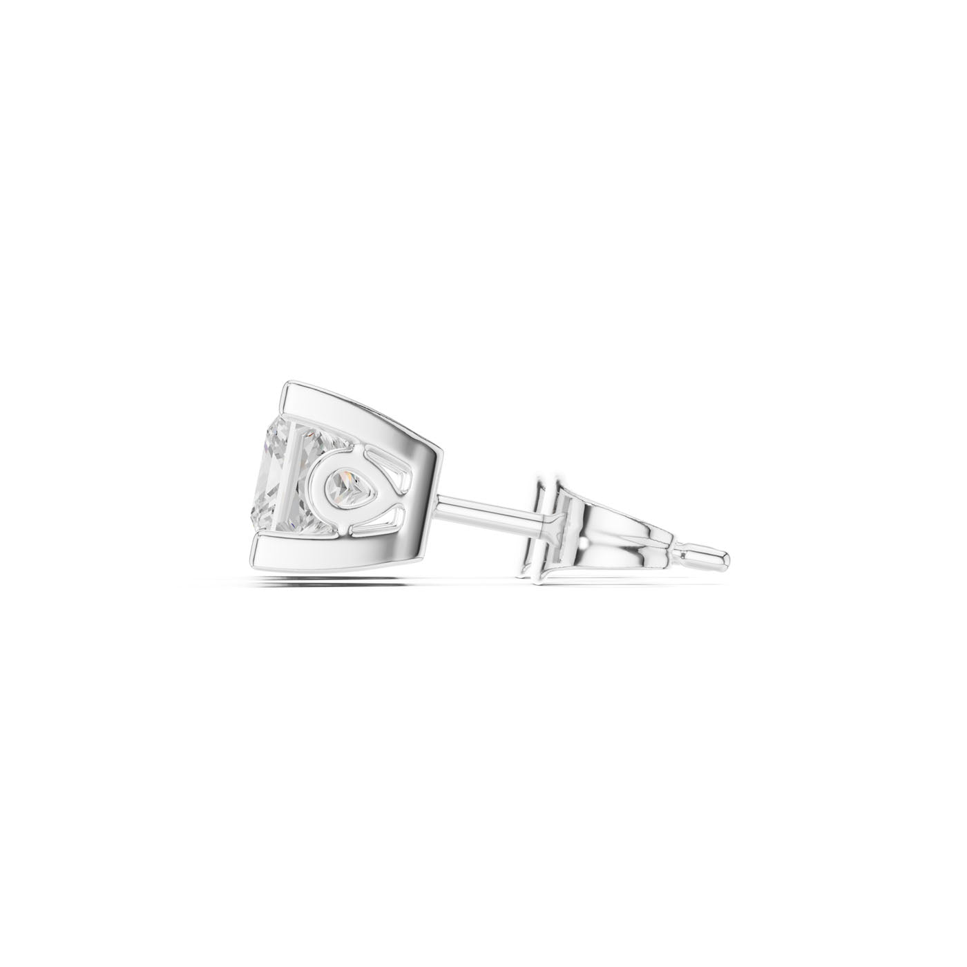 .50-1.00 Ct. Princess Cut Diamond Earrings with Four-Prong Setting (GER-0352-53-54) 3