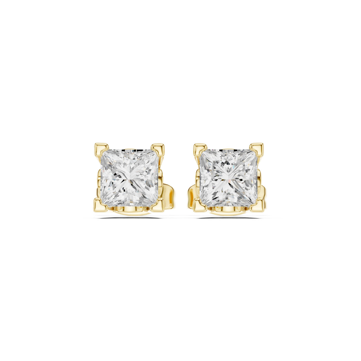 .50-1.00 Ct. Princess Cut Diamond Earrings with Four-Prong Setting (GER-0352-53-54) 5