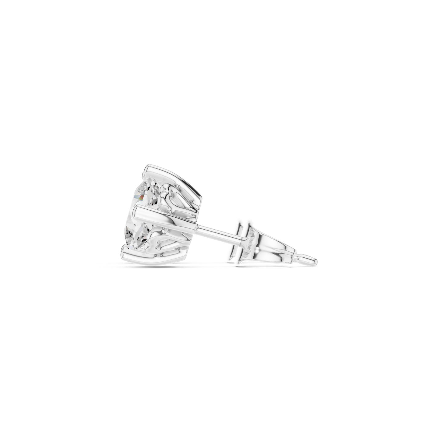 1.00 Ct. Classic Cushion-Cut Diamond Solitaire Stud Earrings with Sculpted Prong Setting (GER-0355) 8
