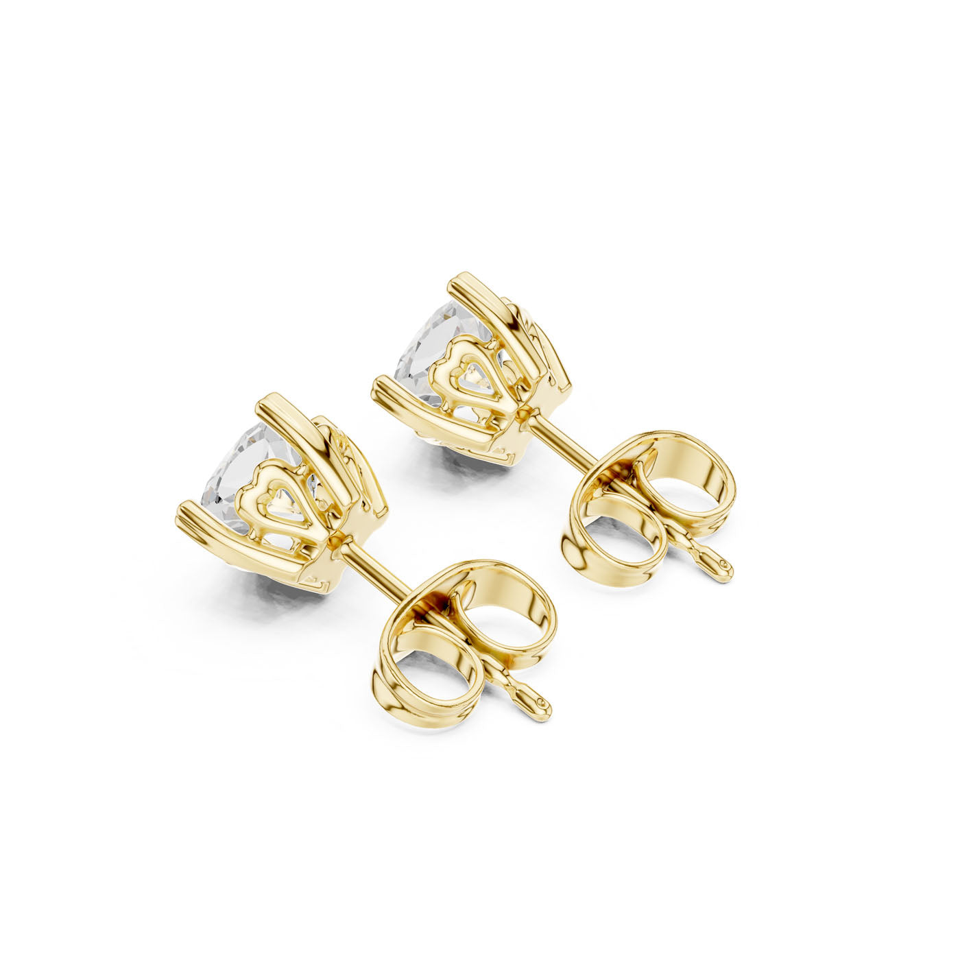 1.00 Ct. Classic Cushion-Cut Diamond Solitaire Stud Earrings with Sculpted Prong Setting (GER-0355) 4