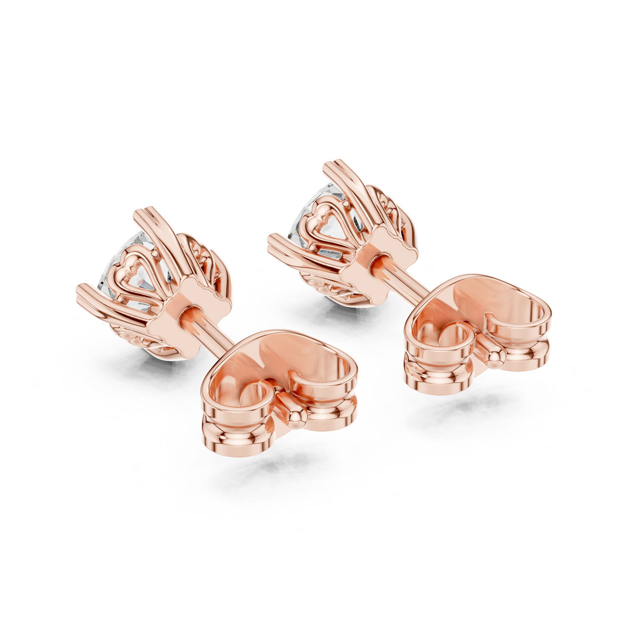 1.00-1.50 Ct. Cushion Cut Diamond Stud Earrings with Heart-Shaped Prong Setting (GER-0357/56) 11