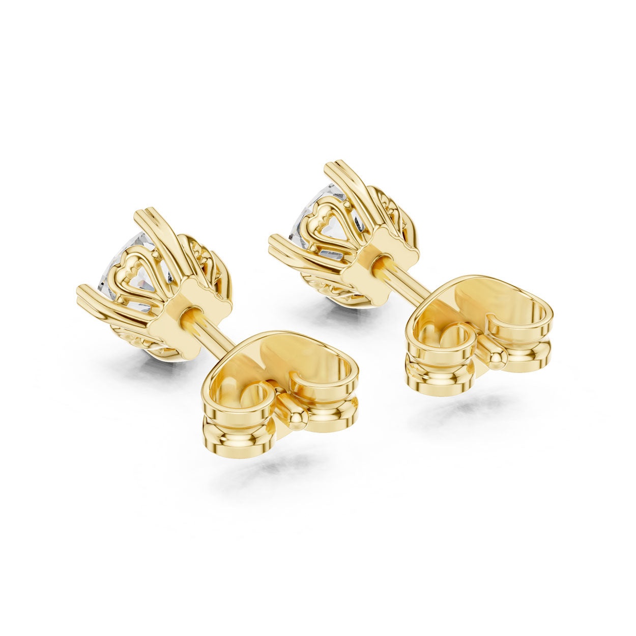 1.00-1.50 Ct. Cushion Cut Diamond Stud Earrings with Heart-Shaped Prong Setting (GER-0357/56) 5