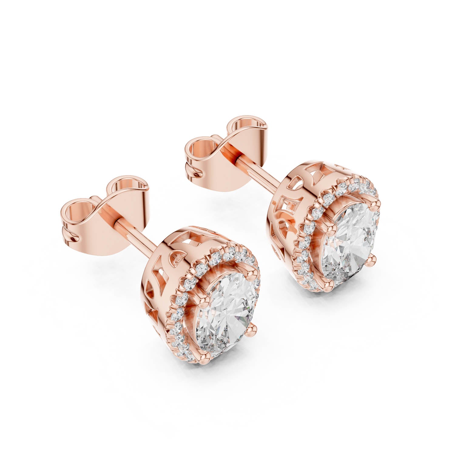 1.20 Ct. Oval Diamond Halo Earrings (GER-0358)