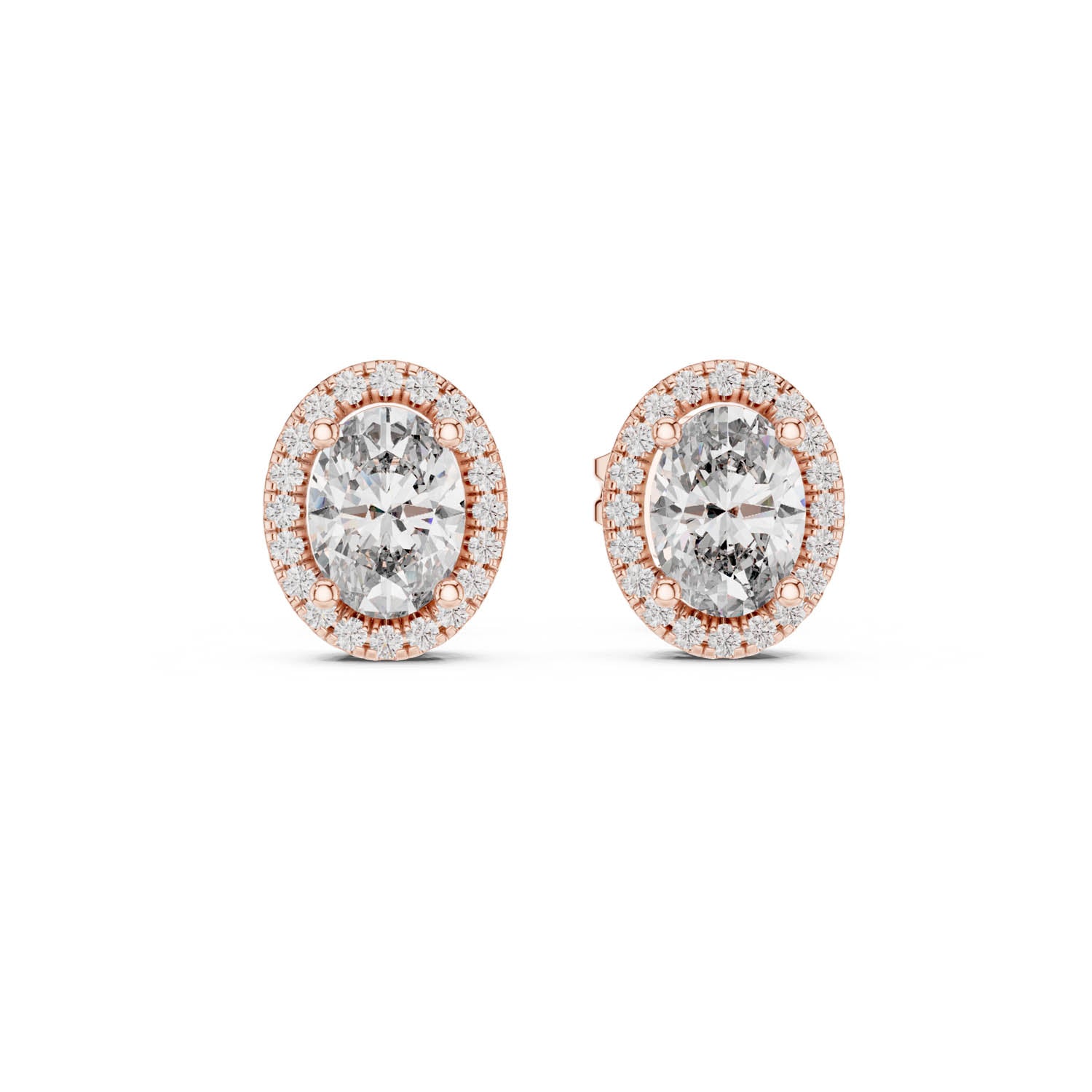 1.20 Ct. Oval Diamond Halo Earrings (GER-0358) 4
