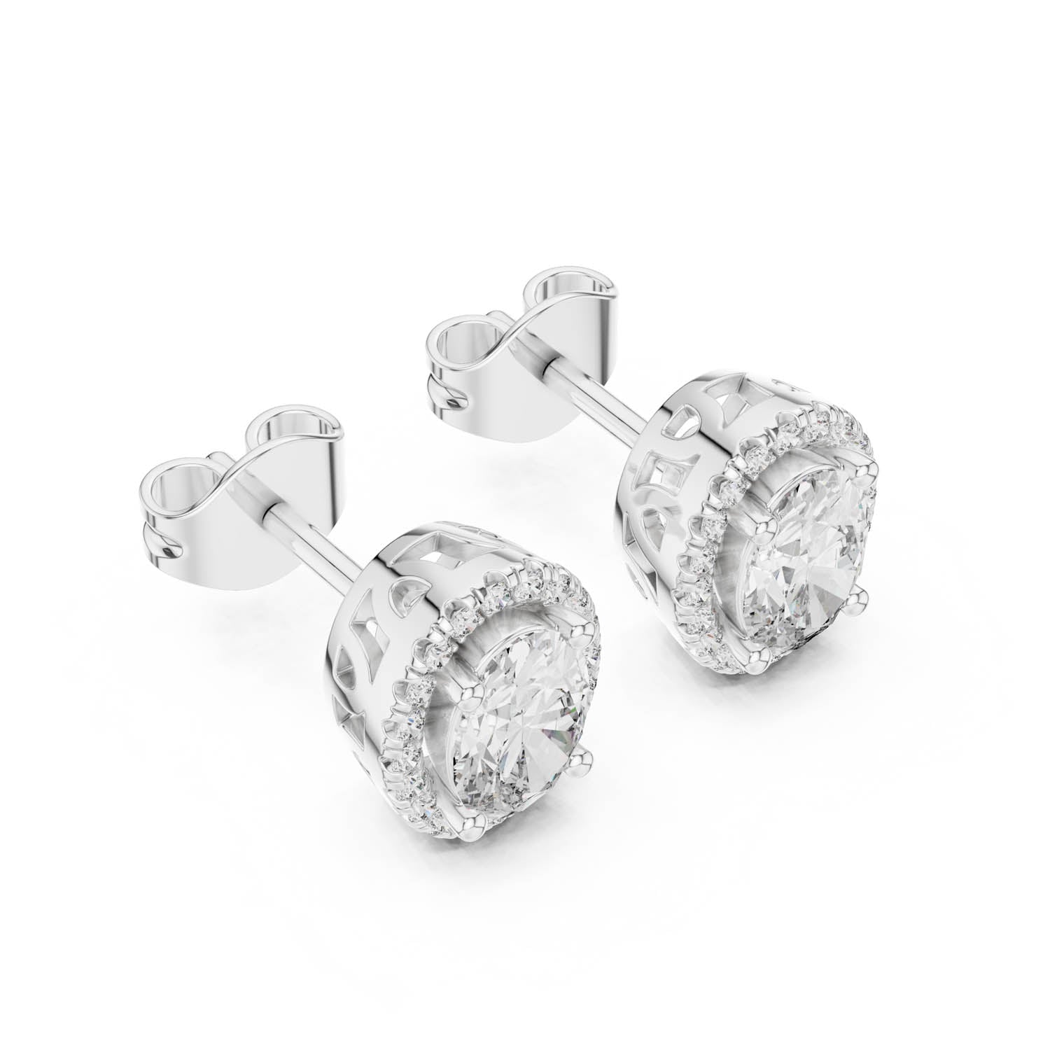 1.20 Ct. Oval Diamond Halo Earrings (GER-0358) 5