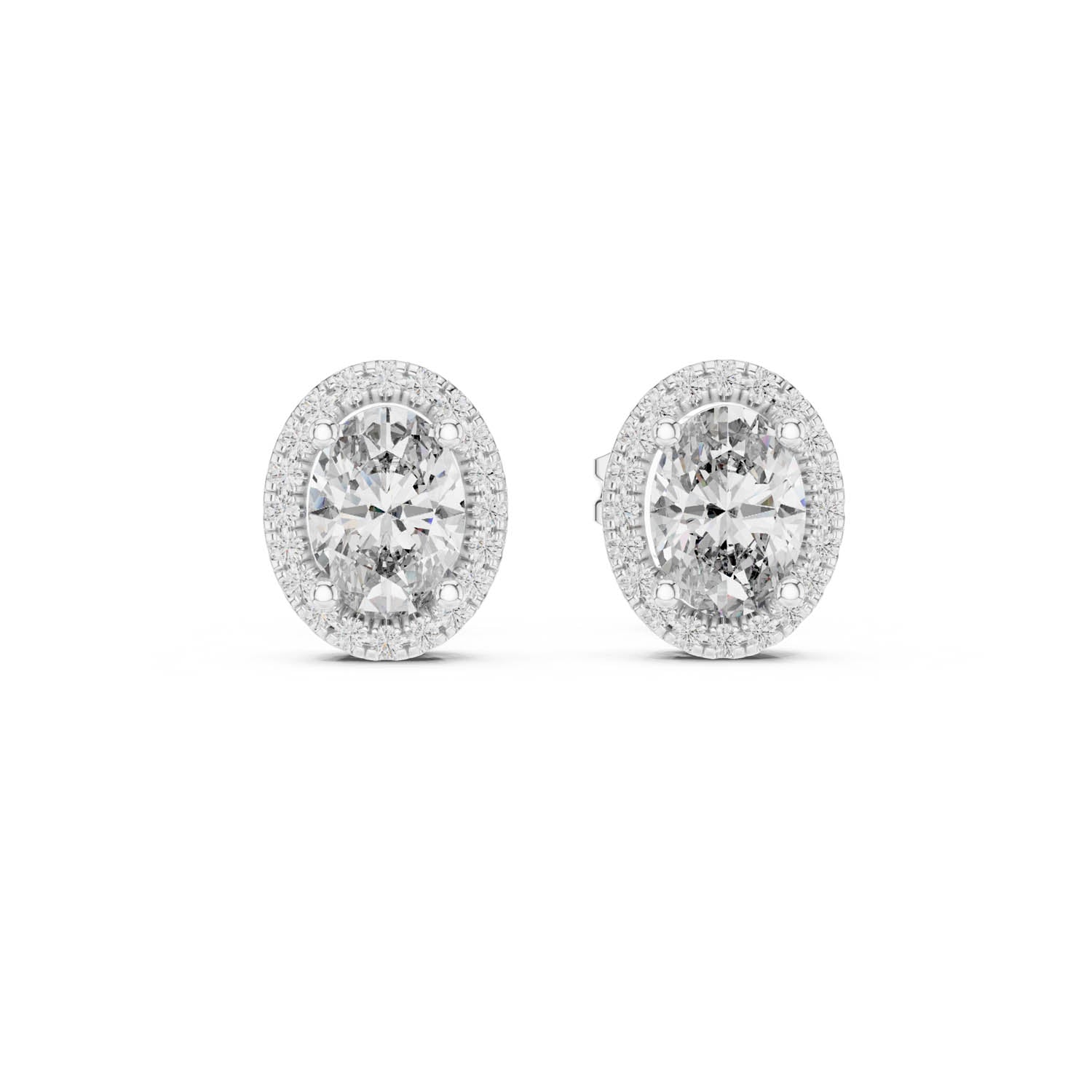 1.20 Ct. Oval Diamond Halo Earrings (GER-0358)