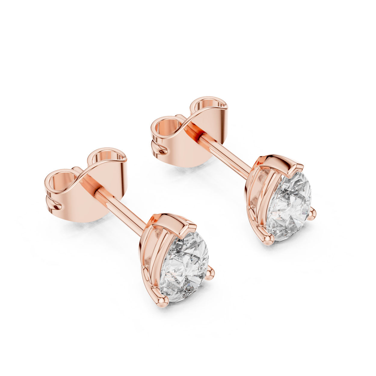 .50-1.00 Ct. Pear Cut Diamond Stud Earrings with Heart-Shaped Prongs (GER-0359\60\61) 8