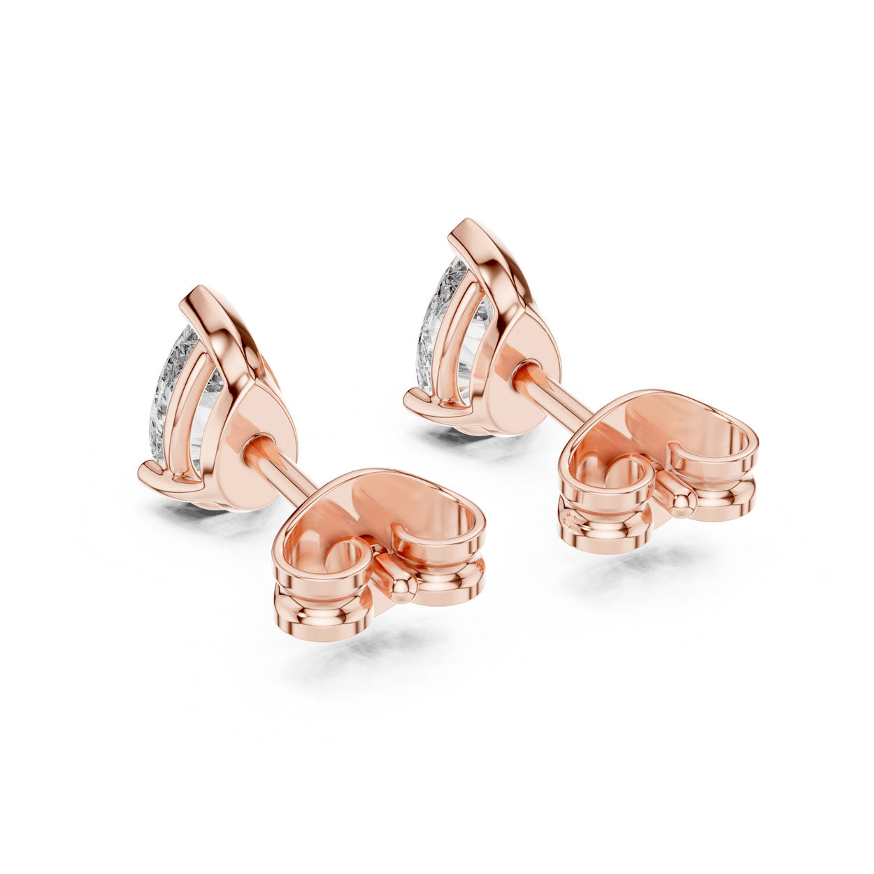 .50-1.00 Ct. Pear Cut Diamond Stud Earrings with Heart-Shaped Prongs (GER-0359\60\61) 11