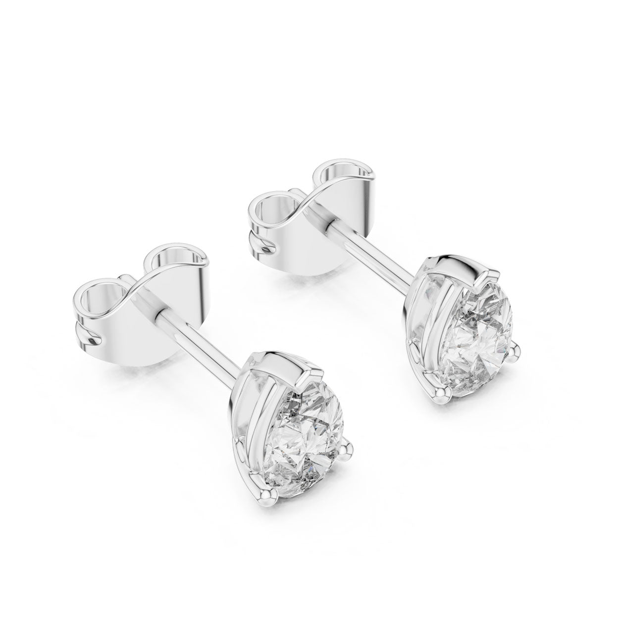.50-1.00 Ct. Pear Cut Diamond Stud Earrings with Heart-Shaped Prongs (GER-0359\60\61) 12