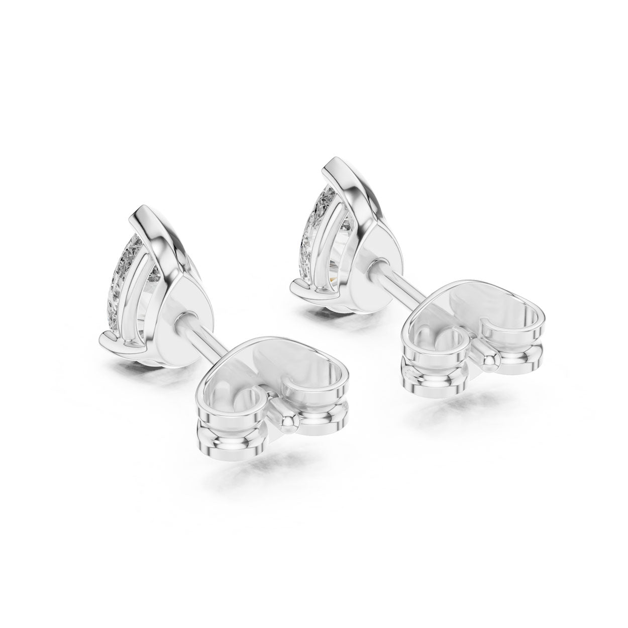 .50-1.00 Ct. Pear Cut Diamond Stud Earrings with Heart-Shaped Prongs (GER-0359\60\61) 6