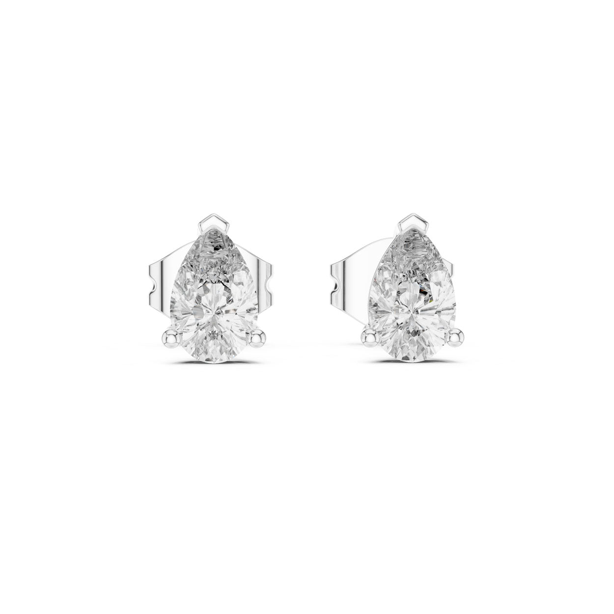.50-1.00 Ct. Pear Cut Diamond Stud Earrings with Heart-Shaped Prongs (GER-0359\60\61) 5