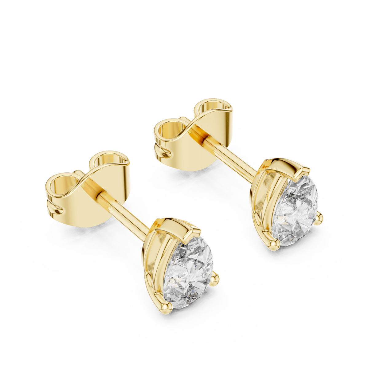 .50-1.00 Ct. Pear Cut Diamond Stud Earrings with Heart-Shaped Prongs (GER-0359\60\61)