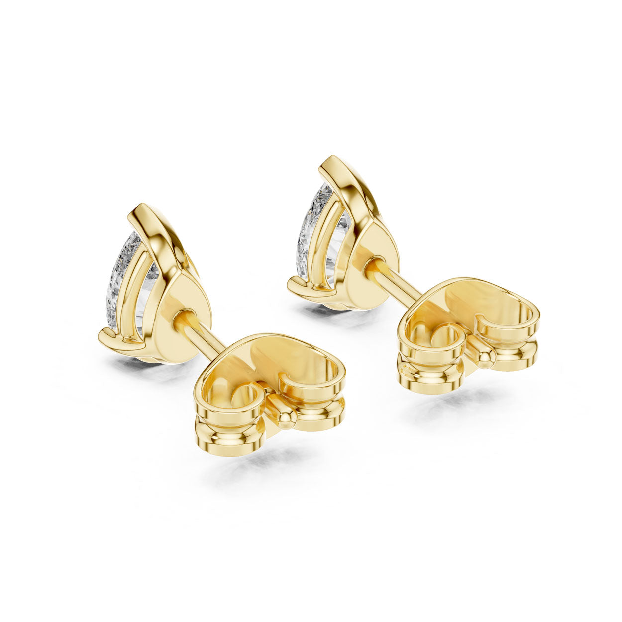 .50-1.00 Ct. Pear Cut Diamond Stud Earrings with Heart-Shaped Prongs (GER-0359\60\61) 4