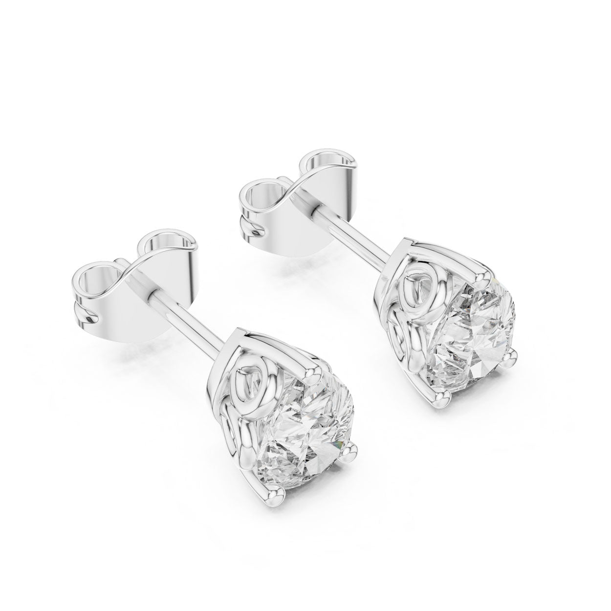 .50-1.00 Ct. Pear Cut Diamond Stud Earrings with Heart-Shaped Prongs (GER-0362\63\64) 6