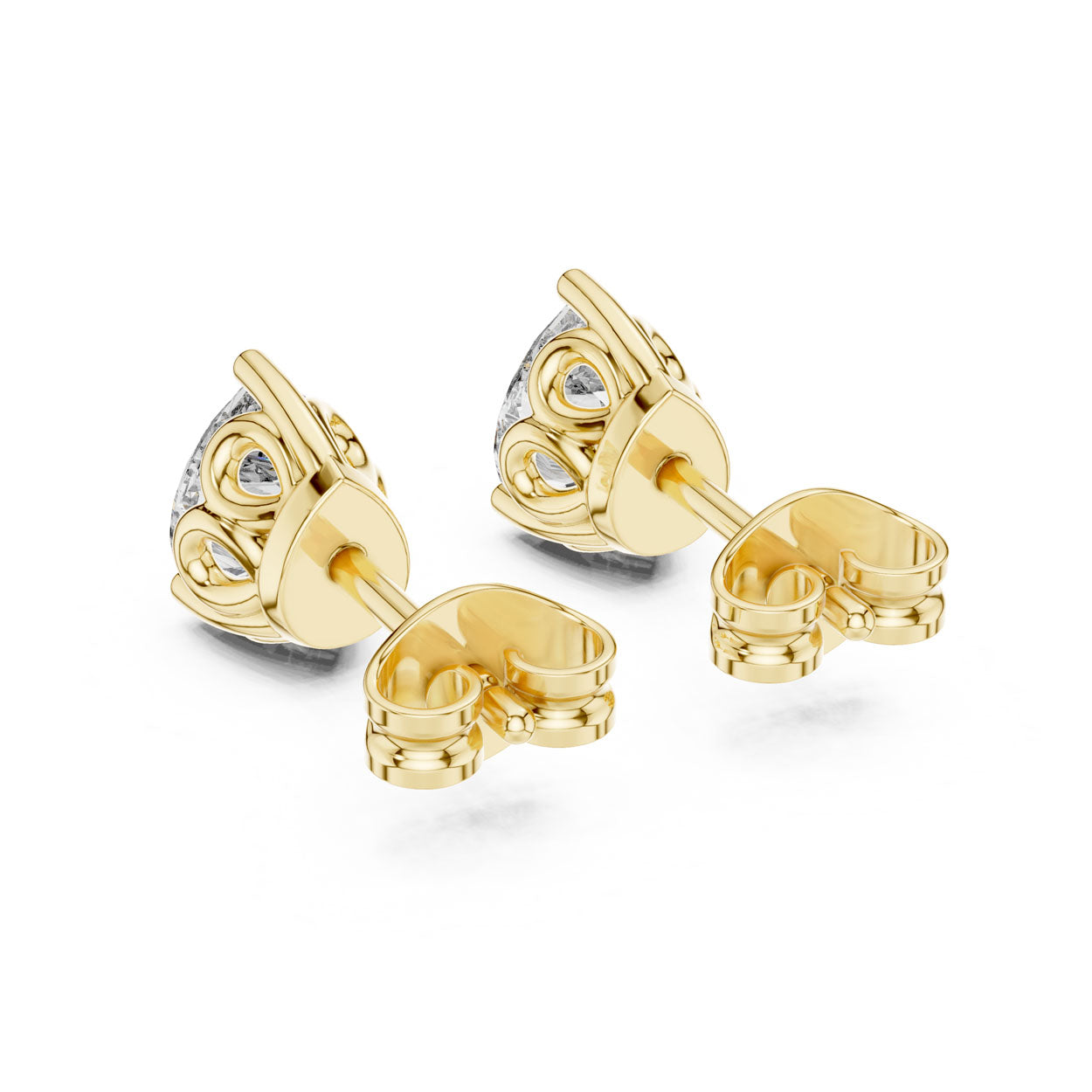.50-1.00 Ct. Pear Cut Diamond Stud Earrings with Heart-Shaped Prongs (GER-0362\63\64) 10
