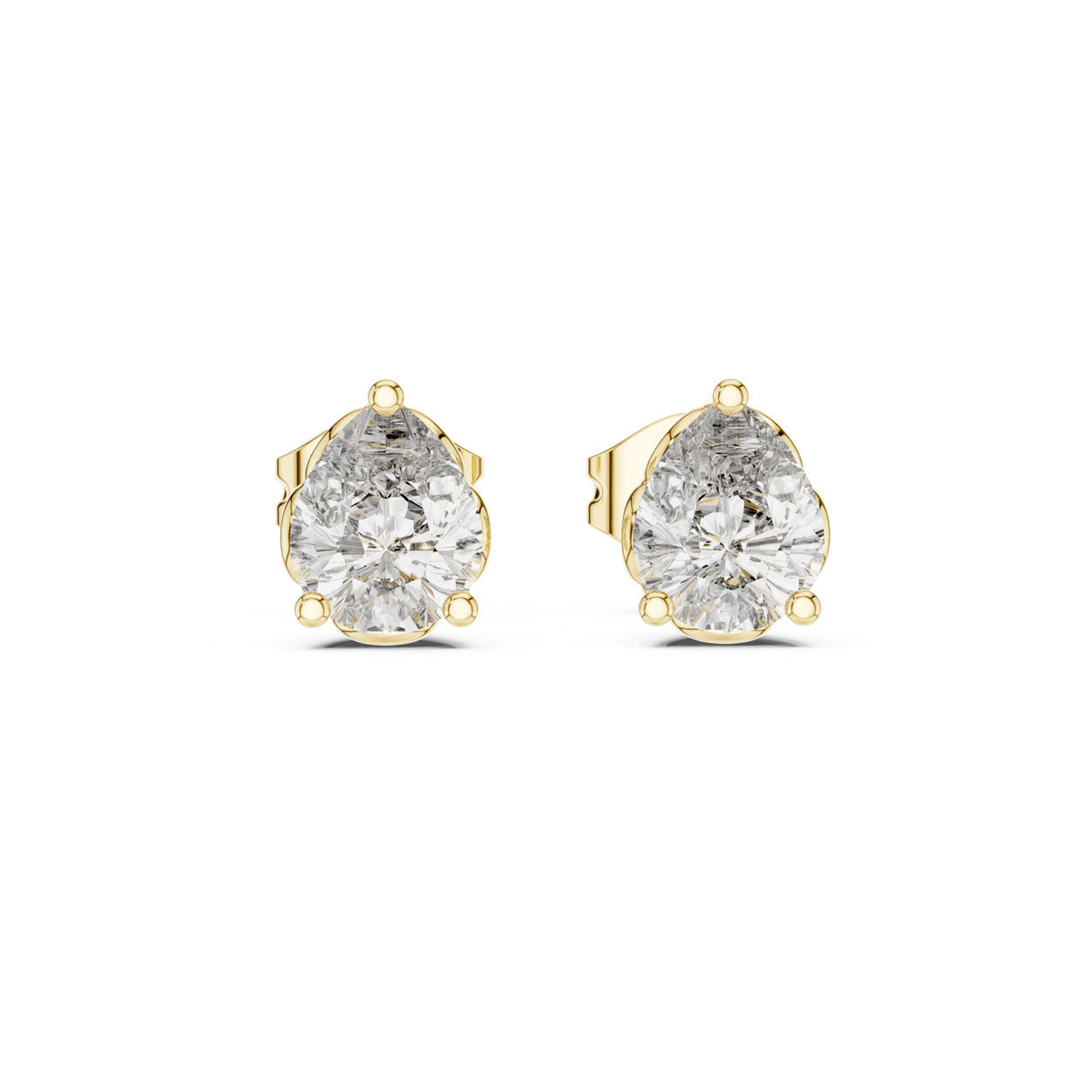 .50-1.00 Ct. Pear Cut Diamond Stud Earrings with Heart-Shaped Prongs (GER-0362\63\64) 4