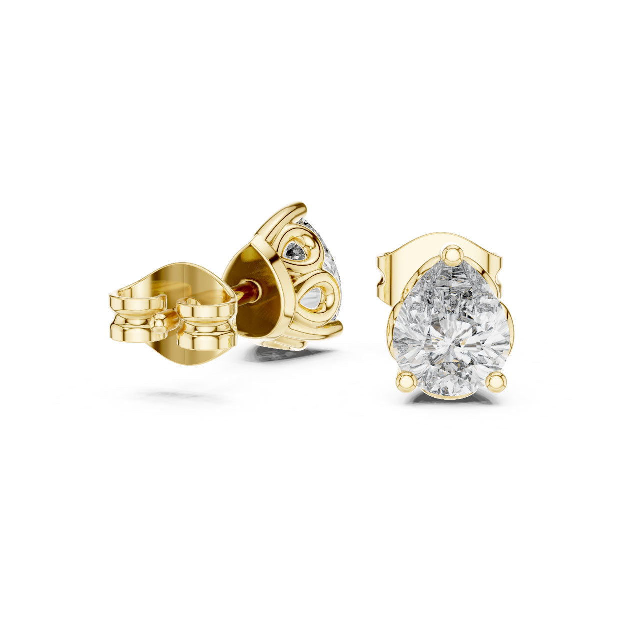 .50-1.00 Ct. Pear Cut Diamond Stud Earrings with Heart-Shaped Prongs (GER-0362\63\64) 3