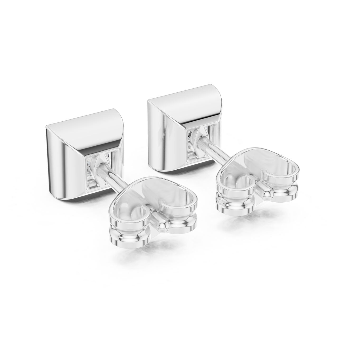 .88 Ct. Princess-Cut Bezel-Set Diamond Stud Earrings (GER-0368) 10