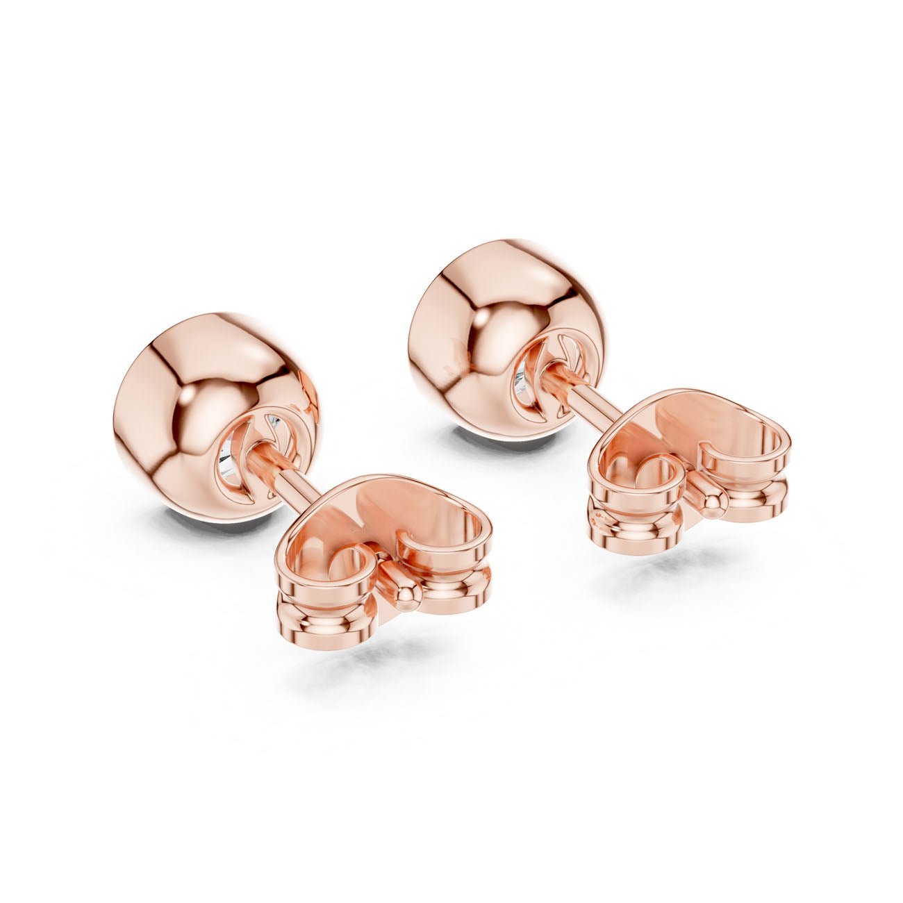 1.00 Ct. Round Bezel-Set Diamond Stud Earrings (GER-0370) 12