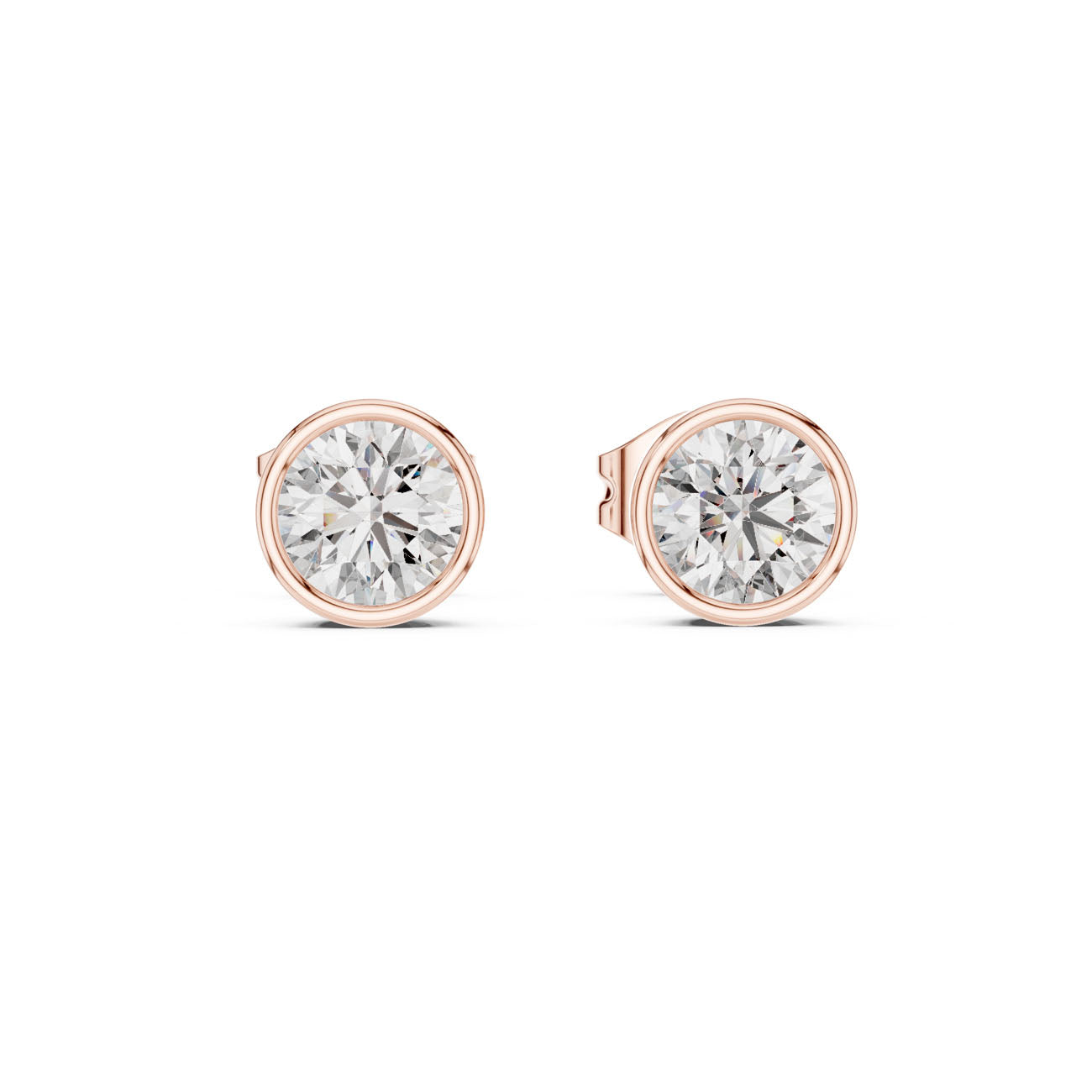 1.00 Ct. Round Bezel-Set Diamond Stud Earrings (GER-0370) 7