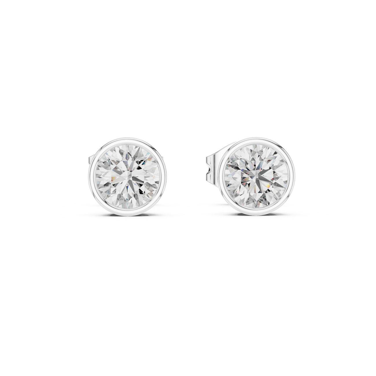 1.00 Ct. Round Bezel-Set Diamond Stud Earrings (GER-0370) 5