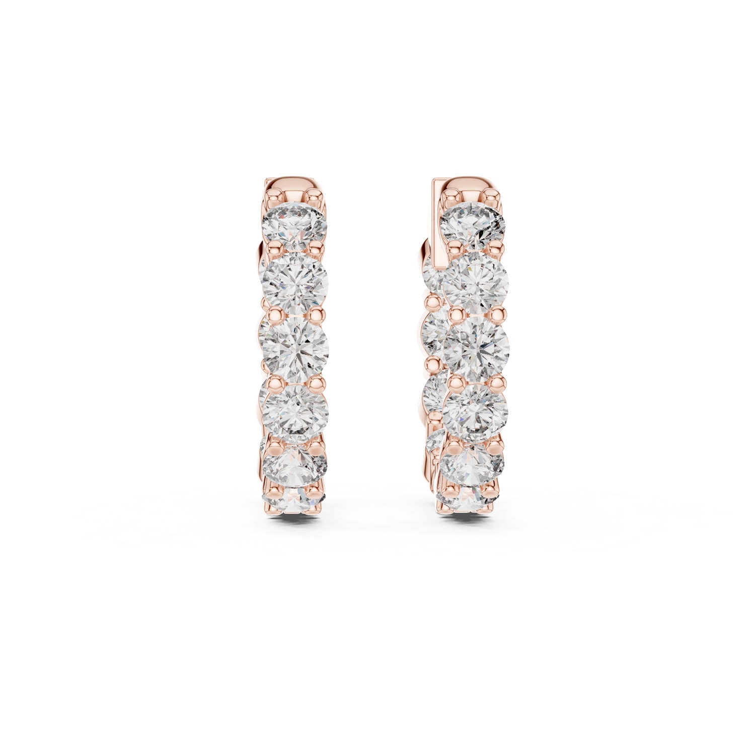1.60 Ct. Diamond Hoop Earrings with Multi-Stone Prong Setting (GER-0372) 8