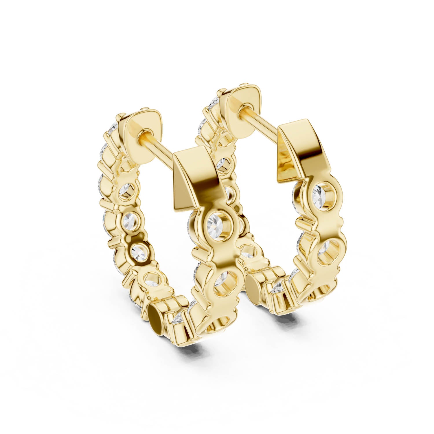 1.60 Ct. Diamond Hoop Earrings with Multi-Stone Prong Setting (GER-0372) 4