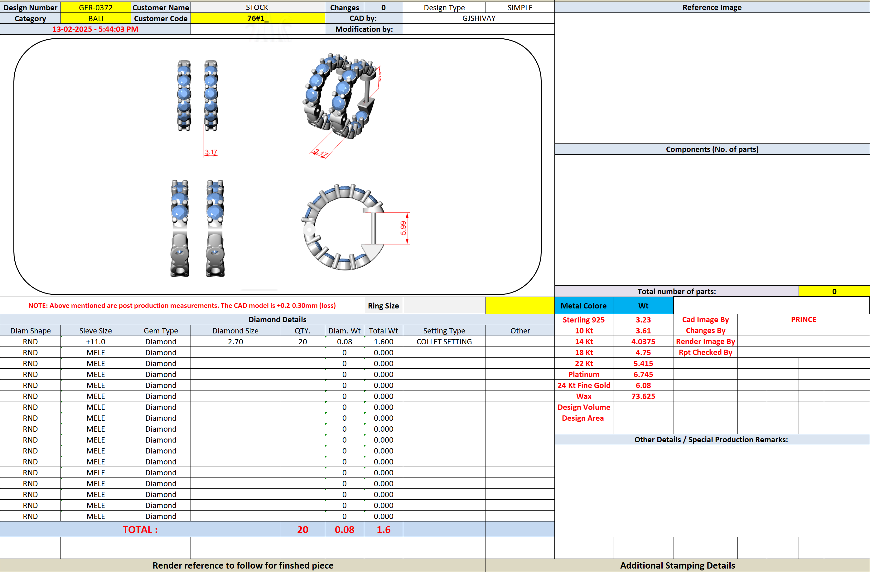 1.60 Ct. Diamond Hoop Earrings with Multi-Stone Prong Setting (GER-0372) 10