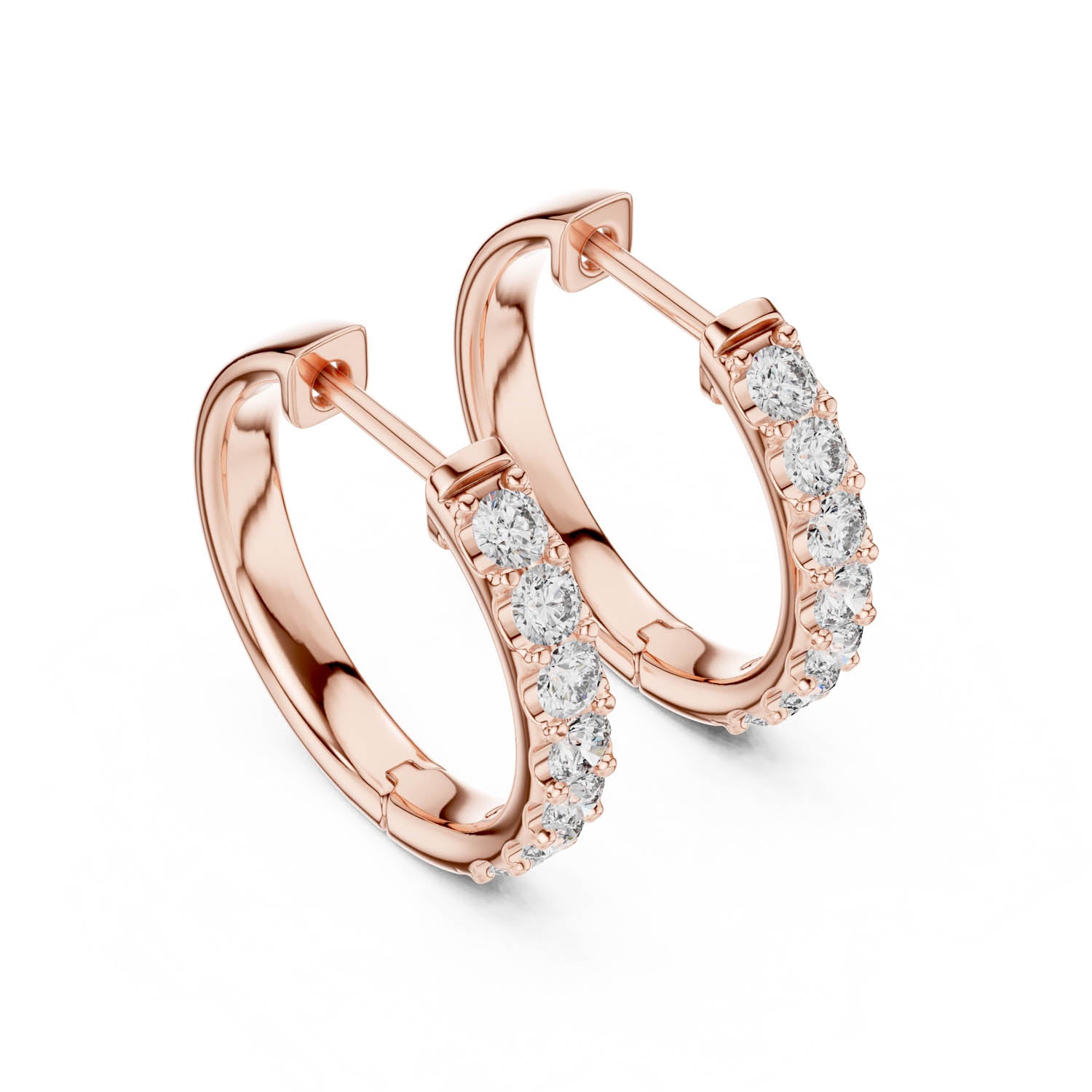 .70 Ct. Diamond Hoop Earrings with Channel-Inspired Prong Setting (GER-0373) 5
