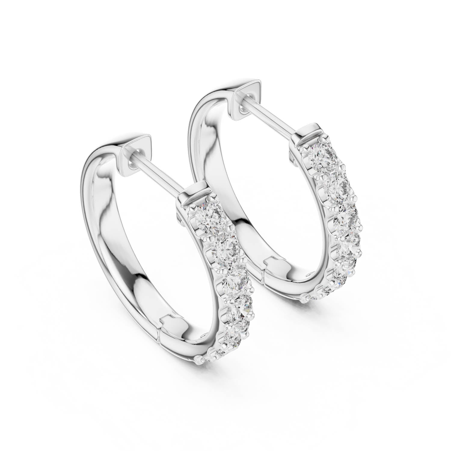 .70 Ct. Diamond Hoop Earrings with Channel-Inspired Prong Setting (GER-0373) 8