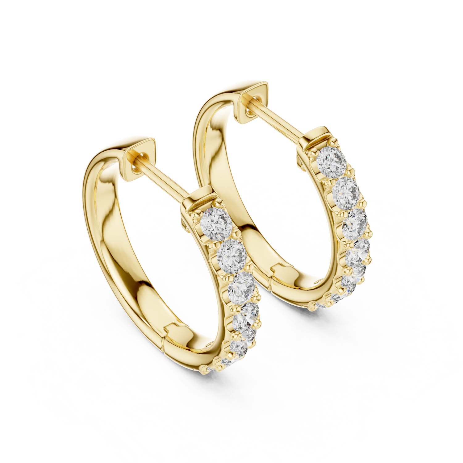 .70 Ct. Diamond Hoop Earrings with Channel-Inspired Prong Setting (GER-0373)