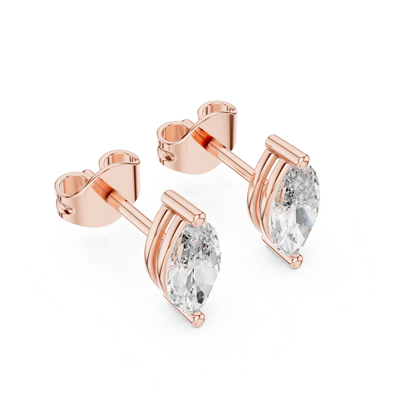 .70 Ct. Marquise-Cut Diamond Stud Earrings with Classic Prong Setting (GER-0378) 7