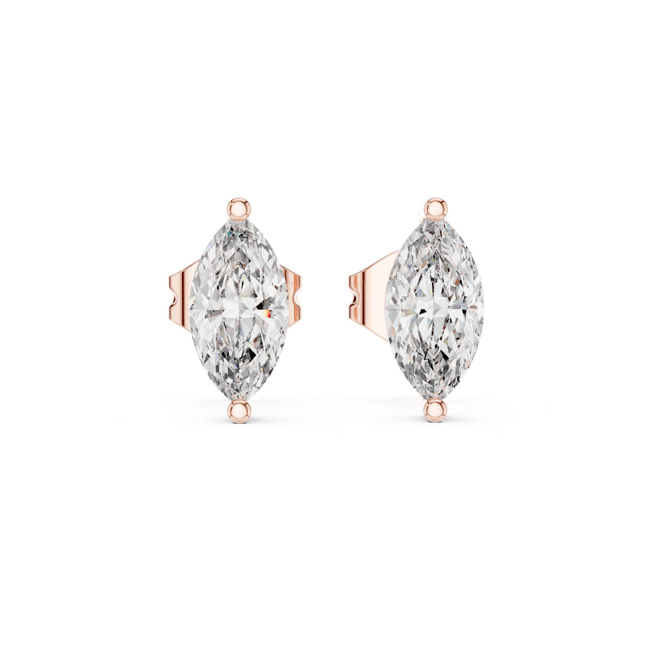 .70 Ct. Marquise-Cut Diamond Stud Earrings with Classic Prong Setting (GER-0378) 6