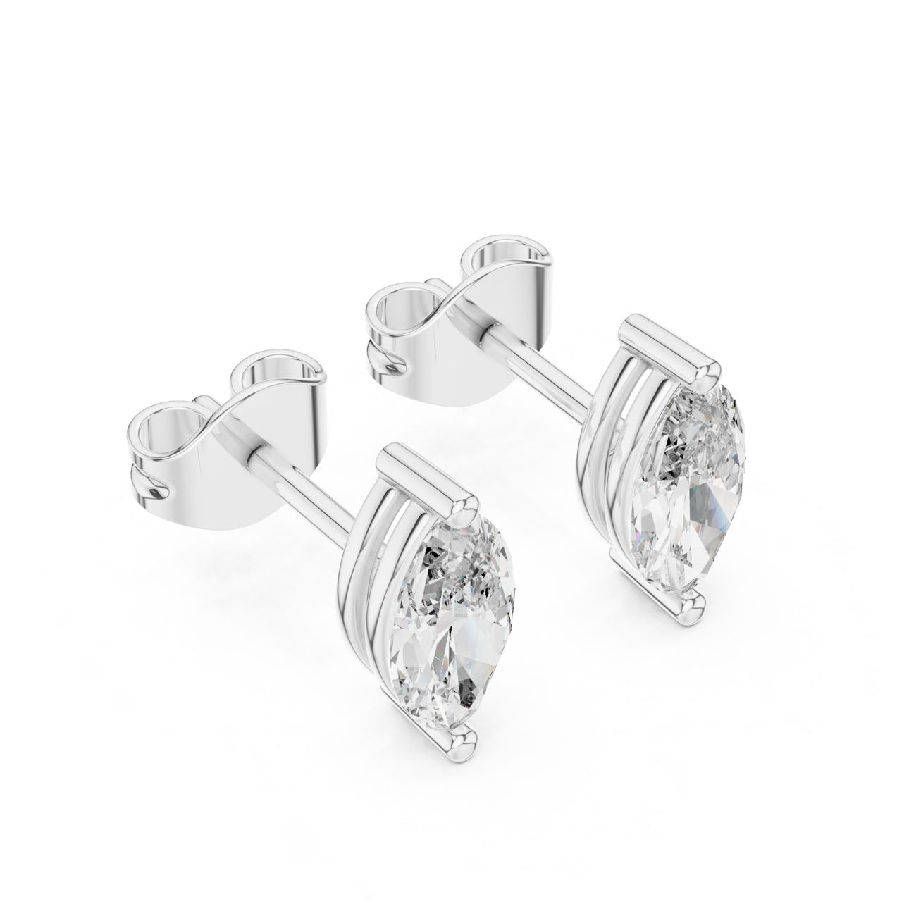 .70 Ct. Marquise-Cut Diamond Stud Earrings with Classic Prong Setting (GER-0378) 11