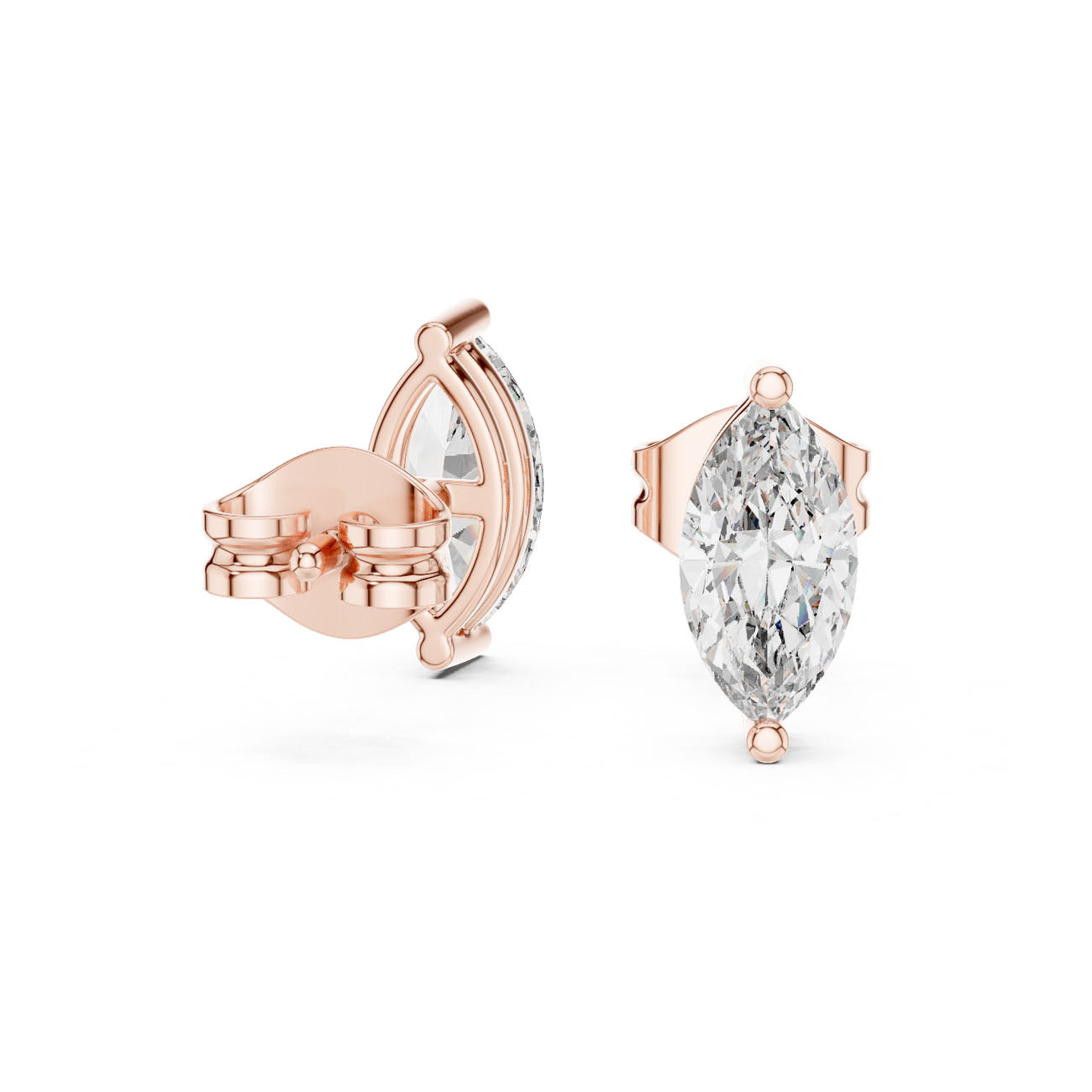 .70 Ct. Marquise-Cut Diamond Stud Earrings with Classic Prong Setting (GER-0378) 8