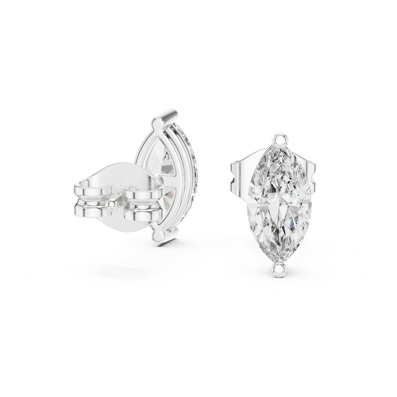 .70 Ct. Marquise-Cut Diamond Stud Earrings with Classic Prong Setting (GER-0378) 12