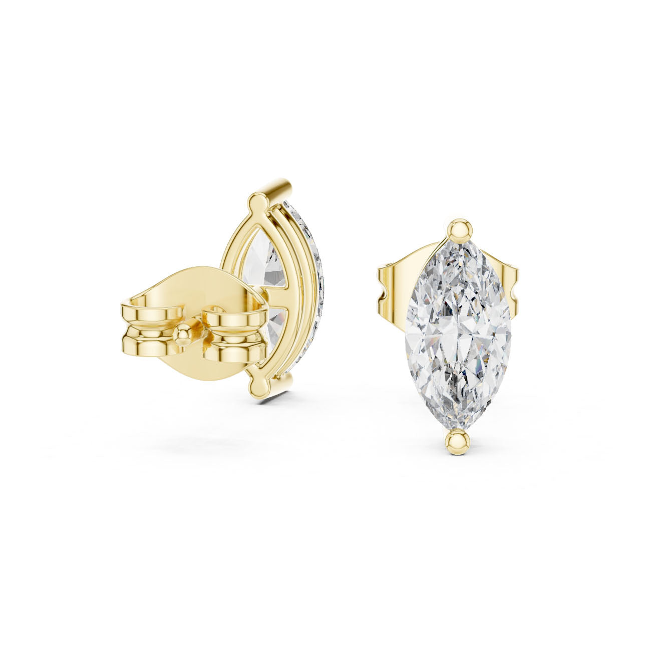 .70 Ct. Marquise-Cut Diamond Stud Earrings with Classic Prong Setting (GER-0378) 3