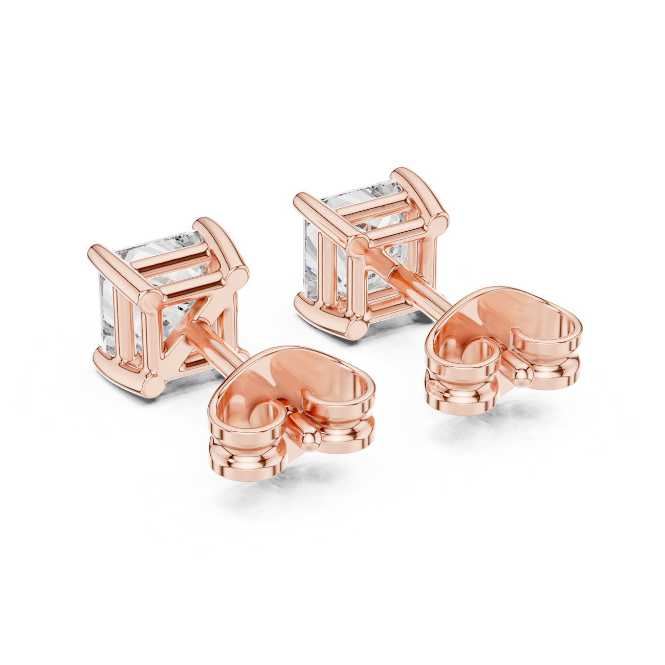 1.00 Ct. Classic Princess-Cut Diamond Stud Earrings (GER-0380) 12