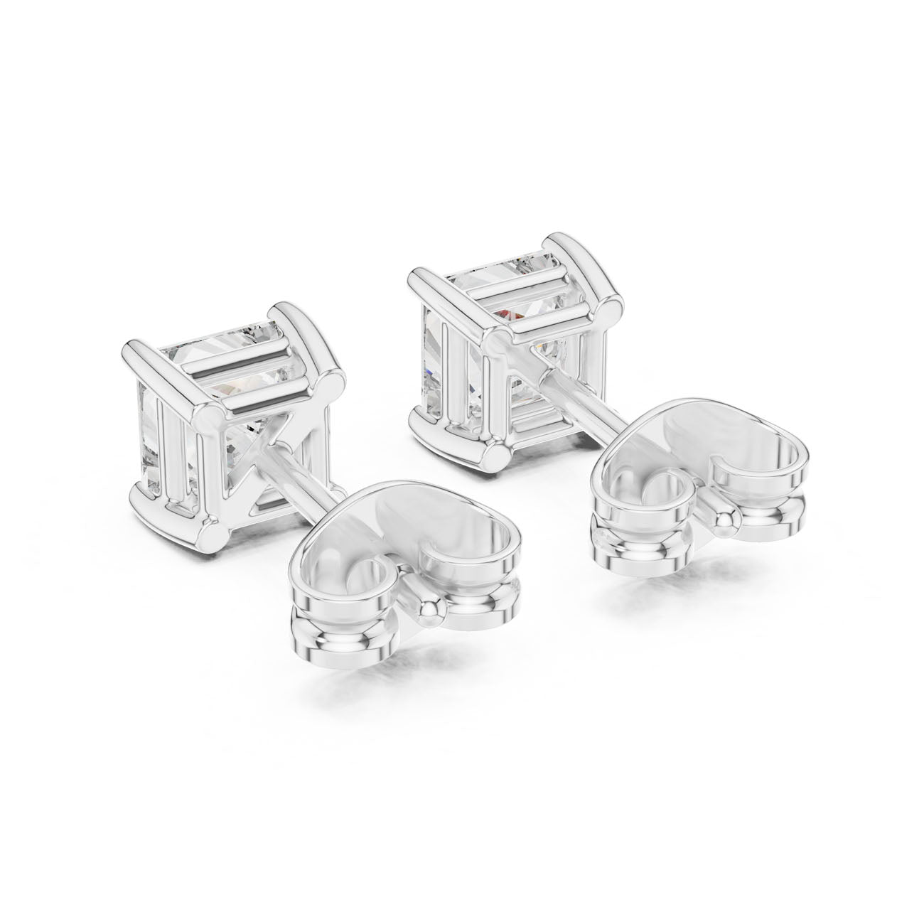 1.00 Ct. Classic Princess-Cut Diamond Stud Earrings (GER-0380) 11