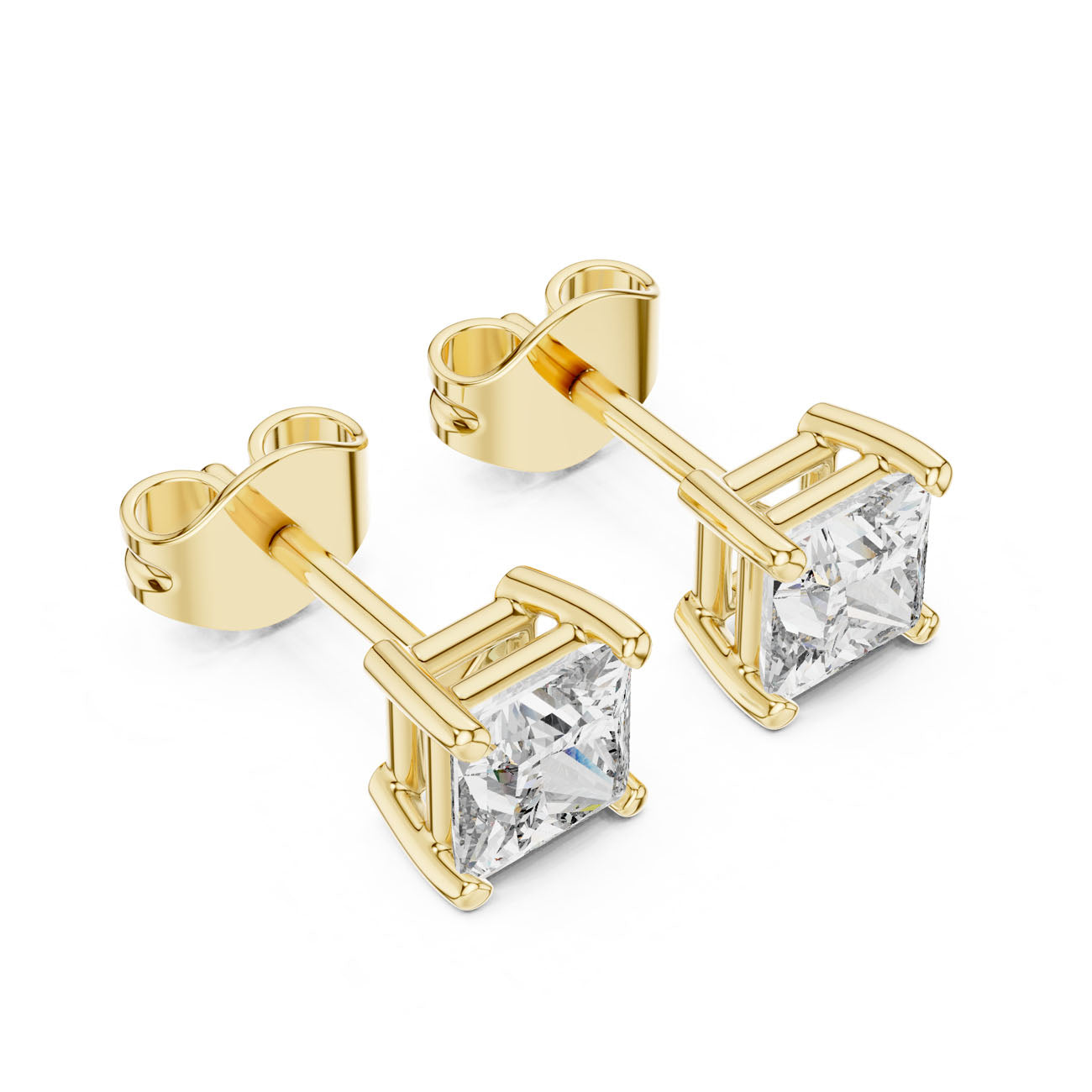 1.00 Ct. Classic Princess-Cut Diamond Stud Earrings (GER-0380)