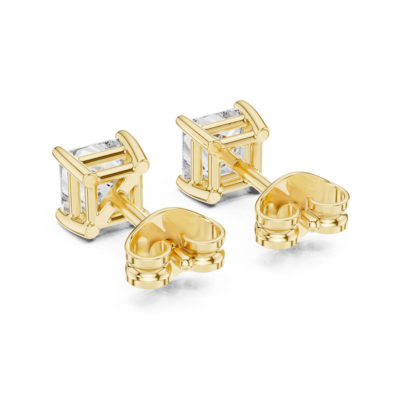 1.00 Ct. Classic Princess-Cut Diamond Stud Earrings (GER-0380) 4